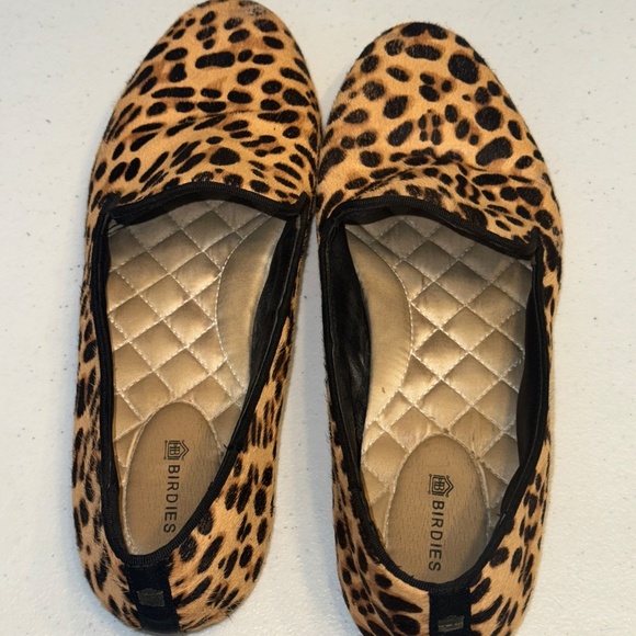 Birdies The Starling Cheetah Calf Hair Leopard Print Loafer Flats Size 8 - Picture 4 of 11